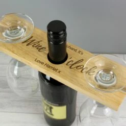 Personalised ‘Wine O’Clock’ Wine Glass & Bottle Butler -gifts shop p0111c32 pmc personalised wine oclock wine glass bottle butler 4