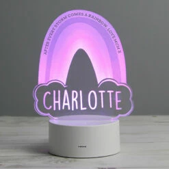 Personalised Rainbow LED Colour Changing Night Light -gifts shop p0113a03 personalised rainbow led colour changing night light 10