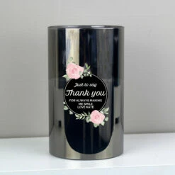 Personalised Floral Smoked Glass Jar LED Candle -gifts shop p1007d45 3