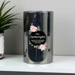 Personalised Floral Smoked Glass Jar LED Candle -gifts shop p1007d45 4