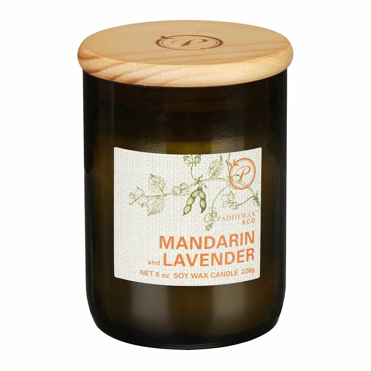 Paddywax Eco 226g Mandarin And Lavender Green Recycled Glass Soy Candle 1 Paddywax Eco 226g Mandarin And Lavender Green Recycled Glass Soy Candle