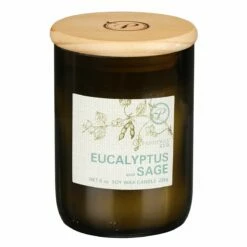 Paddywax Eco 226g Eucalyptus And Sage Green Recycled Glass Soy Candle