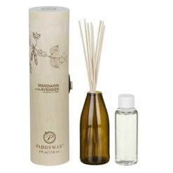 Paddywax Eco Mandarin And Lavender Green Reed Diffuser -gifts shop paddywax egfd02eu eco mandarin lavender green recycled glass reed diffuser 04