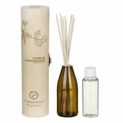 Paddywax Eco Verbena And Lemongrass Green Reed Diffuser -gifts shop paddywax egfd06eu eco verbena lemongrass green recycled glass reed diffuser 4