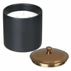 Paddywax Hygge 425g 3 Wick Bergamot & Mahogany Black Ceramic Soy Candle -gifts shop paddywax hy1503eu large hygge candle 2