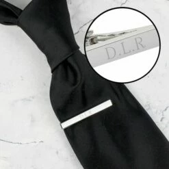 Personalised Silver Plated Tie Clip