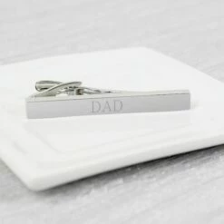 Personalised Silver Plated Tie Clip -gifts shop personalised memento company p0104k05 silver tie clip 3