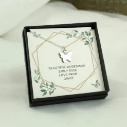Personalised Botanical Sentiment Butterfly Necklace -gifts shop pmc personalised p0102z23 botanical sentiment butterfly 4