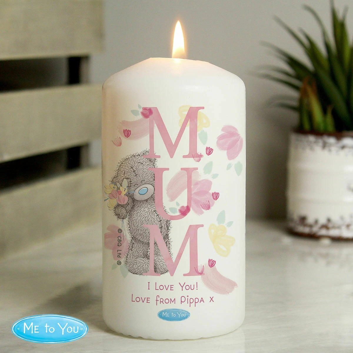 Me To You Personalised Mum Pillar Candle 1 Me To You Personalised Mum Pillar Candle