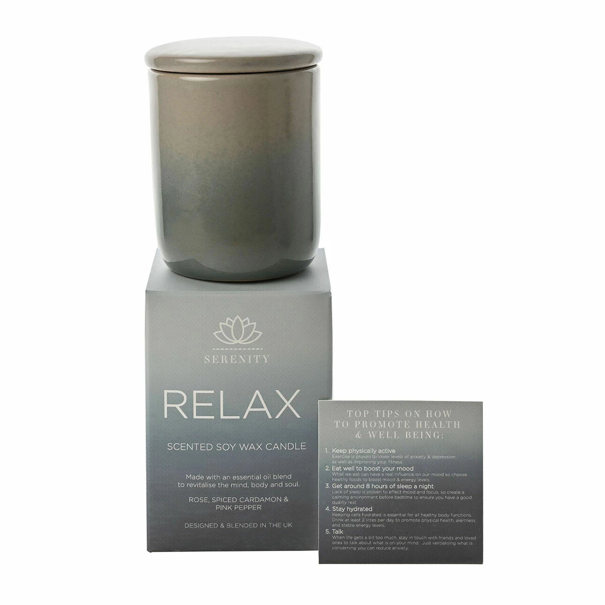 Widdop & Co Serenity ‘Relax’ Ceramic Candle 120g Rose & Pink Pepper 1 Widdop & Co Serenity ‘Relax’ Ceramic Candle 120g Rose & Pink Pepper
