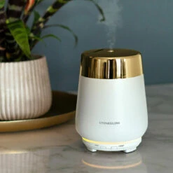 gifts shop -gifts shop stoneglow 70220 luna white gold ceramic perfume mist diffuser lifestyle