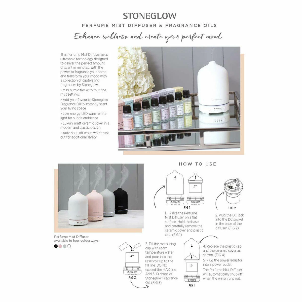 Stoneglow Modern Classics – Perfume Mist Diffuser Black 3 Stoneglow Modern Classics – Perfume Mist Diffuser Black - Image 3