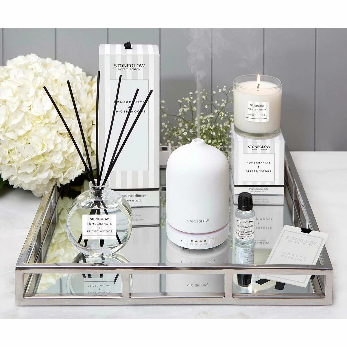 Stoneglow Modern Classics – Pomegranate & Spiced Woods Reed Diffuser 2 Stoneglow Modern Classics – Pomegranate & Spiced Woods Reed Diffuser - Image 2