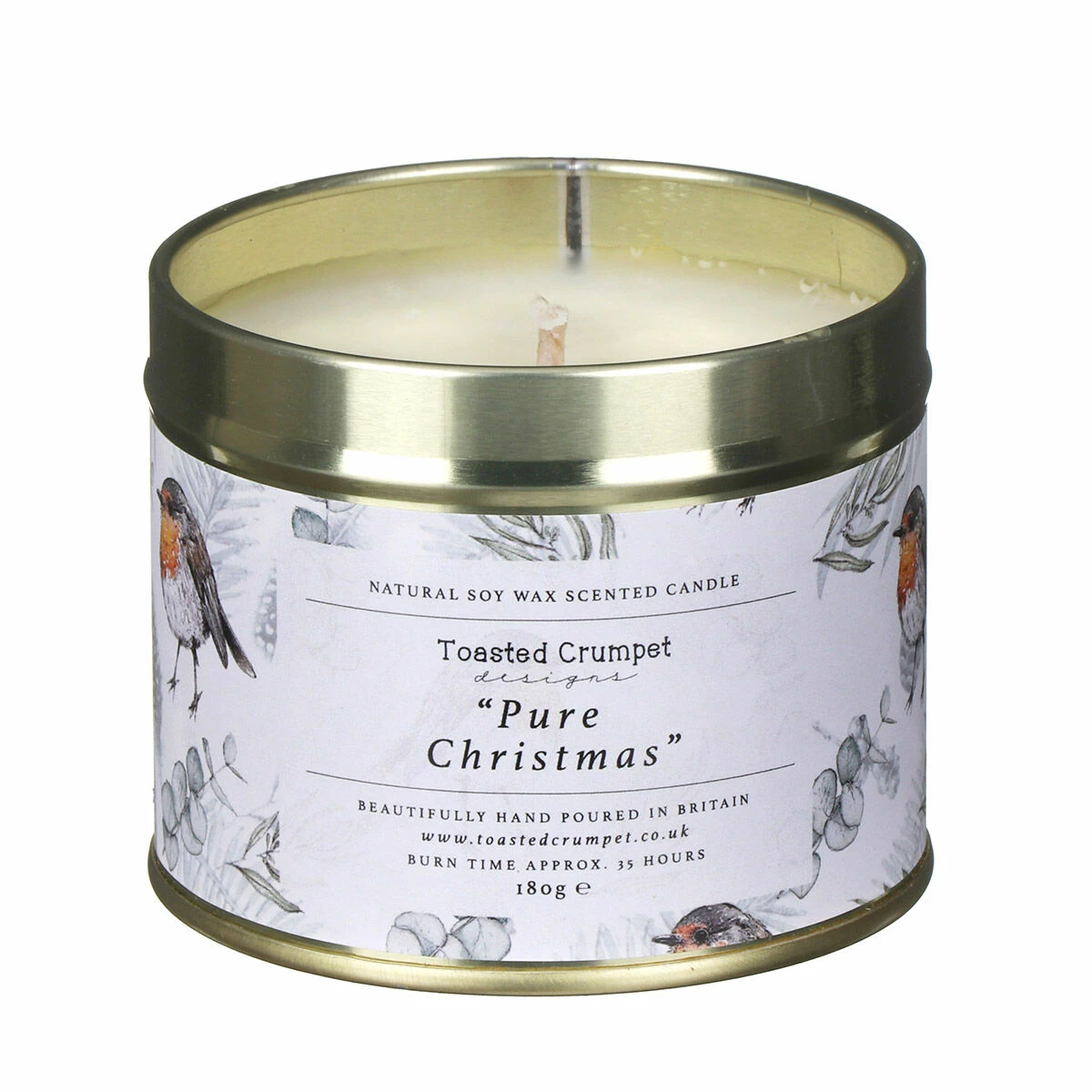 Toasted Crumpet ‘Pure Christmas’ Robin & Eucalyptus Christmas Tin Candle 1 Toasted Crumpet ‘Pure Christmas’ Robin & Eucalyptus Christmas Tin Candle
