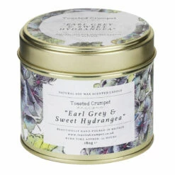 Toasted Crumpet Earl Grey & Sweet Hydrangea Tin Candle