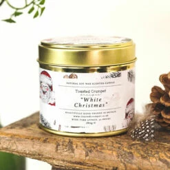 Toasted Crumpet ‘All Things Jolly’ White Christmas Tin Candle -gifts shop tc57 toasted crumpet all things jolly white christmas tin candle lifestyle