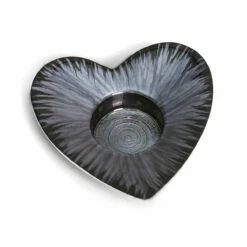 Tilnar Art Azeti Brushed Black Heart Tealight Holder