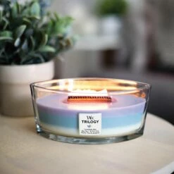 WoodWick Calming Retreat Hearthwick Ellipse Trilogy Candle -gifts shop trilogy ellipse white tea jasmine lifestyle