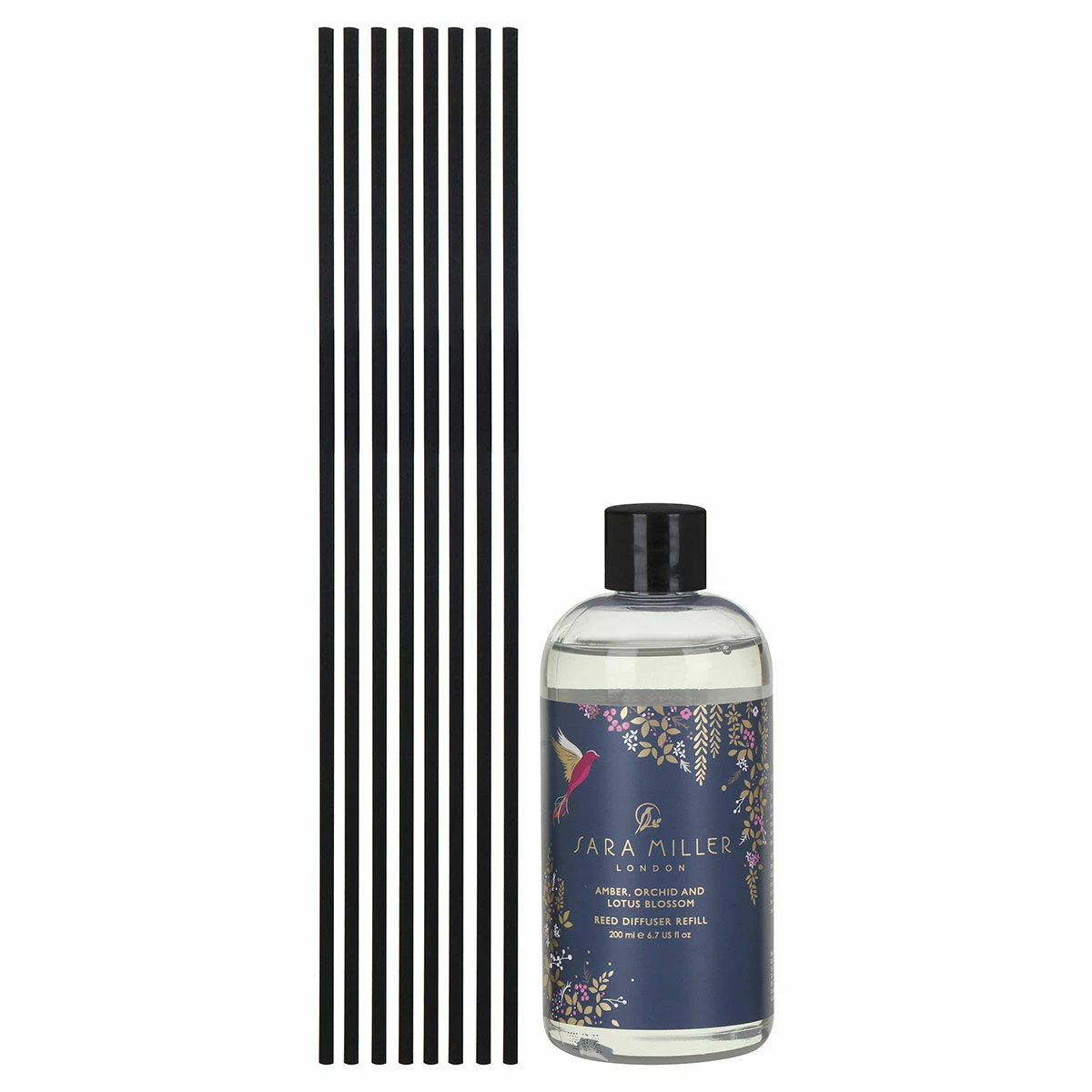 Sara Miller Chelsea Navy Amber, Orchid And Lotus Blossom 200ml Reed Diffuser 3 Sara Miller Chelsea Navy Amber, Orchid And Lotus Blossom 200ml Reed Diffuser - Image 3