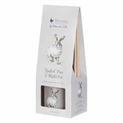Wrendale ‘Winter Hare’ Frosted Pine & Mistletoe 180ml Reed Diffuser -gifts shop wax lyrical wr2104 wrendale designs winter hare frosted pine mistletoe 180ml reed diffuser 4