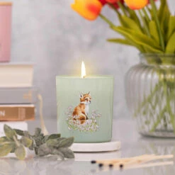 Wrendale ‘Make My Daisy’ Fox Woodland Candle -gifts shop wr2002 wrendale make my daisy fox woodland candle lifestyle 02