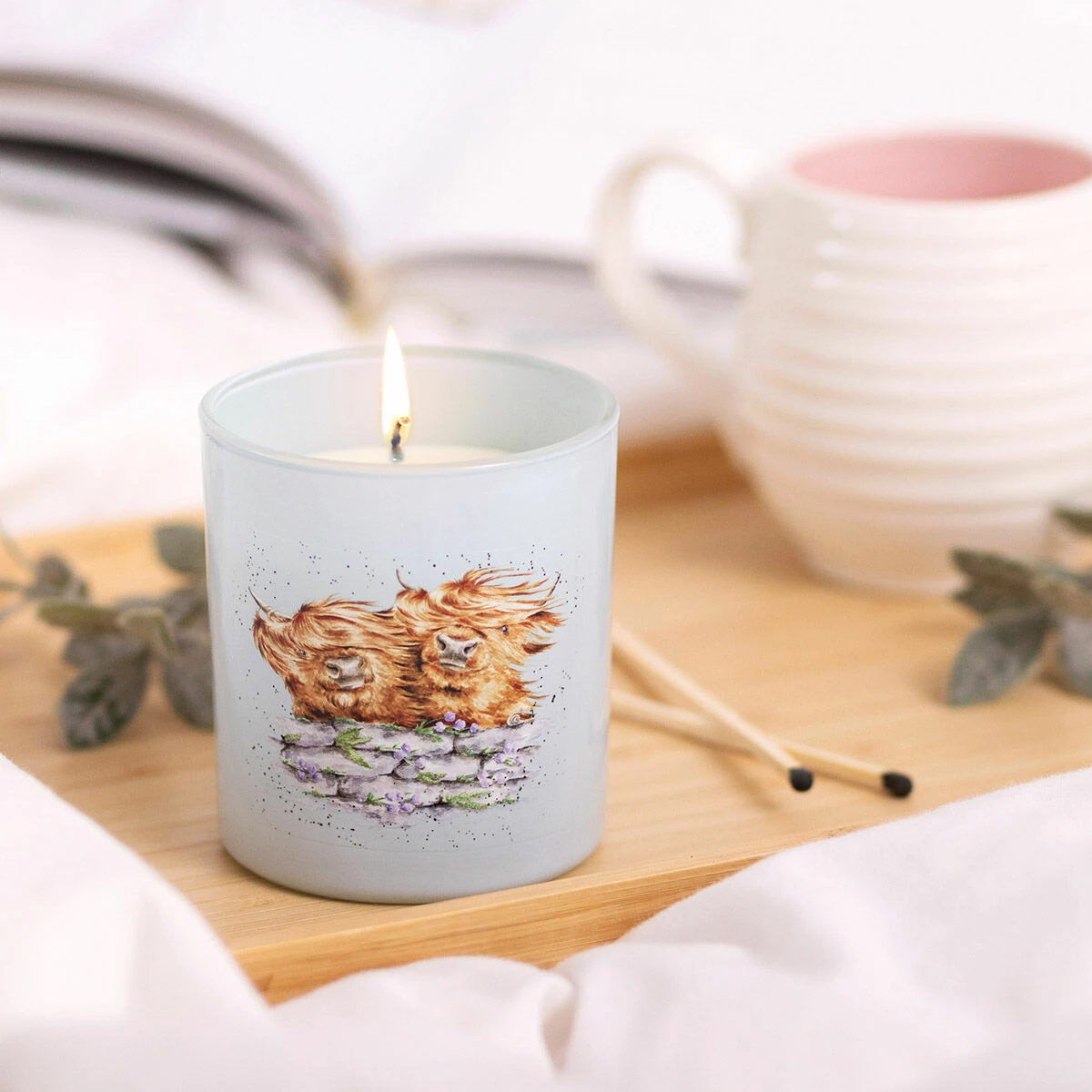 Wrendale ‘Blown Away’ Highland Cow Meadow Candle 3 Wrendale ‘Blown Away’ Highland Cow Meadow Candle - Image 3
