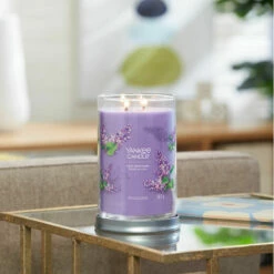 Yankee Candle Lilac Blossoms Signature Large Tumbler Candle -gifts shop yankee candle 1630031e lilac blossoms signature large tumbler candle lifestyle 2
