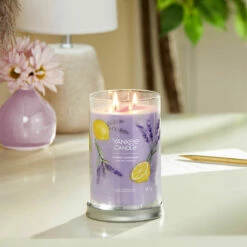 Yankee Candle Lemon Lavender Signature Large Tumbler Candle -gifts shop yankee candle 1630038e lemon lavender signature large tumbler candle lifestyle 1