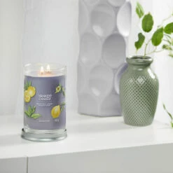 Yankee Candle Black Tea & Lemon Signature Large Tumbler Candle -gifts shop yankee candle 1630046e black tea lemon signature large tumbler candle lifestyle 2