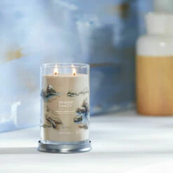 Yankee Candle Amber & Sandalwood Signature Large Tumbler Candle -gifts shop yankee candle 1630050e amber sandalwood signature large tumbler candle lifestyle 1