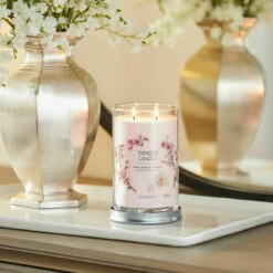 Yankee Candle Pink Cherry & Vanilla Signature Large Tumbler Candle 6 Yankee Candle Pink Cherry & Vanilla Signature Large Tumbler Candle -gifts shop yankee candle 1630054e pink cherry vanilla signature large tumbler candle lifestyle 1