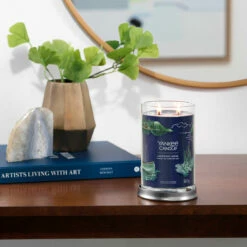 Yankee Candle Lakefront Lodge Signature Large Tumbler Candle -gifts shop yankee candle 1630058e lakefront lodge signature large tumbler candle lifestyle 1