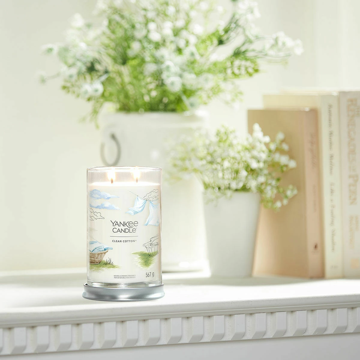 Yankee Candle Clean Cotton Signature Large Tumbler Candle 4 Yankee Candle Clean Cotton Signature Large Tumbler Candle - Image 4