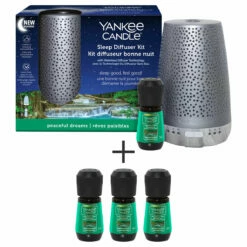 Yankee Candle Peaceful Dreams Silver Sleep Diffuser Starter Kit With 3 Refills