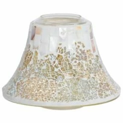 Yankee Candle Boxed Gold & Pearl Crackle Large Shade & Tray -gifts shop yankeecandle 1521546 goldpearlcrackleshadeandmeltwarmer 03